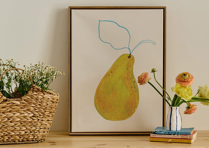 Pear Study in Blue, Poster