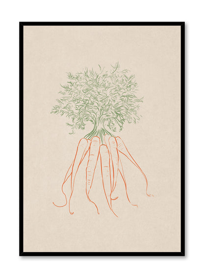 Line Drawn Carrots, Poster