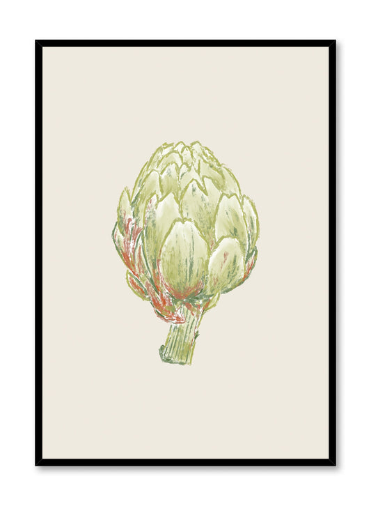 Line Drawn Artichoke, Poster